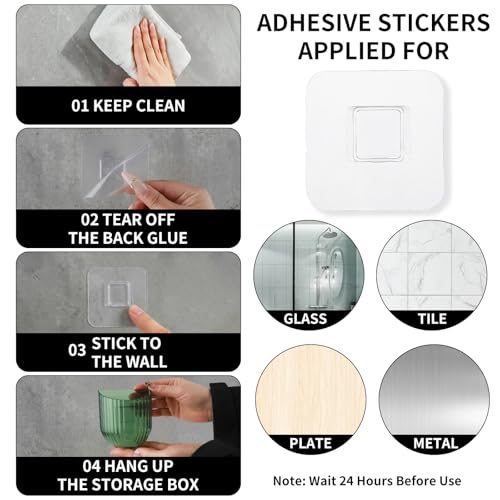 2 PCS Remote Control Holders, Self Adhesive Wall Organizer for Living room, Kitchen, Bathroom, Cabinet, Small Wall Basket for Pen, Pencil & Marker Holder, Home Office & School (Green + Clear)