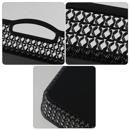 Set of 6 Large Plastic Storage Basket Tray, Black Shallow Paper Basket with Handle