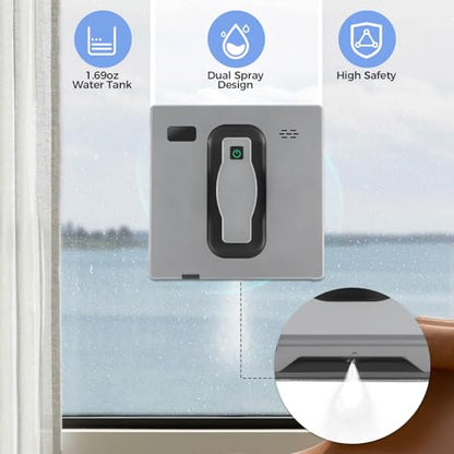Window Cleaning Robot, Robot Window Cleaner with Intelligent Control/APP Control, Automatic Windows Vacuum Cleaner Glass Cleaner with 3 Cleaning Mode for Home Office, 50ml/1.69oz Water Tank Capacity