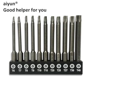 aiyun 11-Piece Shark Vacuum Screwdriver Security Bit Set, S2 Steel Magnetic Security Screwdriver Set 3 Inch Star Driver Bit Set Screwdriver for Shark Vacuum T6-T40 (75mm Length) - size: 75mm Length (T6-T40)