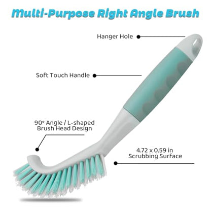 3 Pack Scrub Brush Set, Heavy-Duty Scrub Scrubbing Brushes for Cleaning, Grout Brush with Stiff Bristles Cleaning Brush for Bathroom, Bathtub, Kitchen, Floor, Tub, Tile, Sink