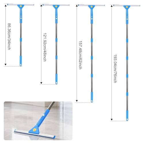 Window Cleaner Kit With Bucket - Glass Cleaning System With Microfiber Cloth Extendable Pole | Adjustable Length Heavy-Duty Equipment Window Cleaner Tools For Car Windshield Tile Glass Patio Door Prof