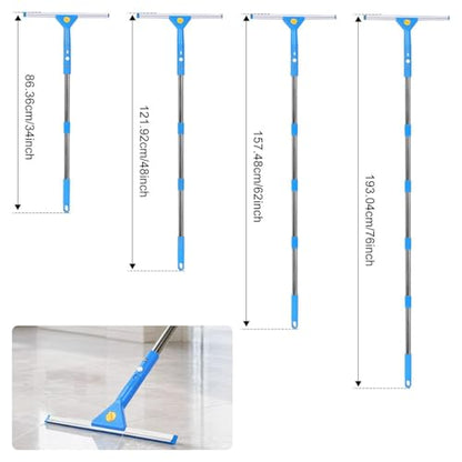 Window Cleaner Kit With Bucket - Glass Cleaning System With Microfiber Cloth Extendable Pole | Adjustable Length Heavy-Duty Equipment Window Cleaner Tools For Car Windshield Tile Glass Patio Door Prof
