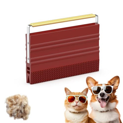 Mini Pet Hair Remover – 2025 Reusable Carpet Rake & Fur Scraper for Furniture, Car Interior, Hair Remover Brush for Bed, Couch, Home Surfaces Red - color: Red