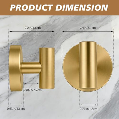 Suction Cup Hooks, Removable Shower Hooks, Brushed Gold, 2-Pack | No Wall Damage | Strong Hold on Tile, Glass & Mirrors | Kitchen & Bathroom Use | Perfect for Towels, Loofahs, Robes & Coats - style: Brushed Gold