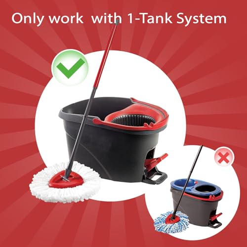 Mop Replace Head, 4 Pack Spin Mop Replacement Head Easywring 1-Tank System, Easy Cleaning, Microfiber, Machine Washable - size: 1-TANK Mop Head (4pcs)