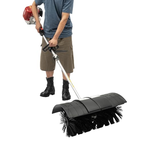 52cc Gas Handheld Sweeper Broom, 2 Stroke Engine Power Lawn Sweeping Broom 1.25kw, Snow Cleaner Tools for Grooming Lawns On Farms, Streets, Parks - style: 52CC 1.25KW