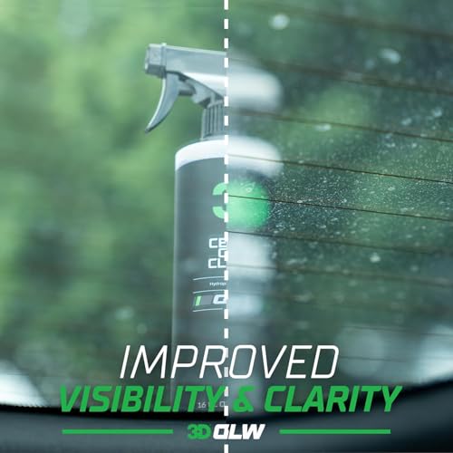 3D SiO2 Ceramic Glass Cleaner 1 Gallon – Hydrophobic Car Glass Cleaner with Rain Repellency – Optical-Grade Clarity, Streak-Free Shine & Ceramic Protection – Auto Detailing Spray – Made in USA - size: 128 Fl Oz (Pack of 1)