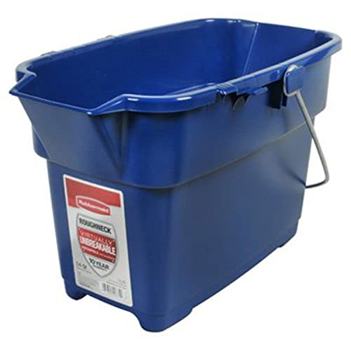 Rubbermaid Roughneck Square Bucket 14-Quart Blue Comfortable/Durable Pour Handle Sturdy Pail Bucket for Household Cleaning/Mopping - color: Royal Blue, size: 14 QT., style: Square