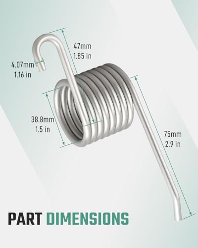 5 Loops FG6127L4 Mop Bucket Wringer Spring Fit for Rubbermaid FG612788 Series Mop Bucket, Commercial Side-Press Wringer Repair Parts, 2Pcs Heavy-Duty Torsion Spring Kit