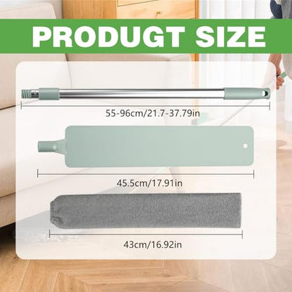 Retractable Gap Dust Cleaning Artifact, Extendable Duster Cleaning Tool with Bendable & Removable Head, Reusable Washable Dusting Wand for Home, Ceiling, Blinds & Under Furniture