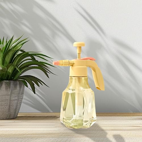 51oz Handheld Garden Pump Sprayer with Adjustable Nozzle Pressure Sprayer Hand Atomizer, Water Spray Bottle,for Home Cleaning,Garden,Car Detailing & Washing 1.2L - color: Yellow