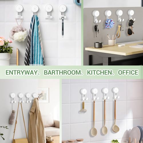 LUXEAR Suction Hooks Powerful Vacuum Suction Cup Hooks-4PACK Razor White - size: 4 Pack Razor