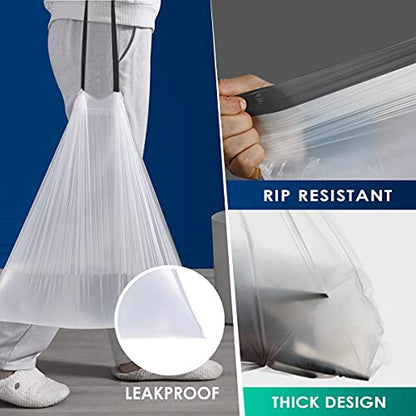 5 Gallon 80 Counts Strong Drawstring Trash Bags Garbage Bags by RayPard, Small Plastic Bags, Trash Can Liners for Home Office Kitchen Bathroom Bedroom, White Waste Basket Liners (White) - style: 80-5 Gallon-White