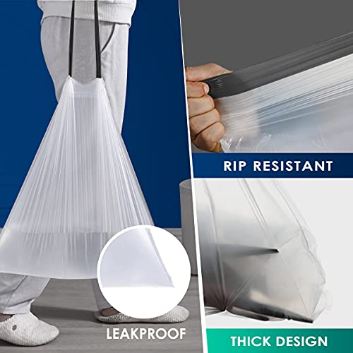 5 Gallon 80 Counts Strong Drawstring Trash Bags Garbage Bags by RayPard, Small Plastic Bags, Trash Can Liners for Home Office Kitchen Bathroom Bedroom, White Waste Basket Liners (White) - style: 80-5 Gallon-White