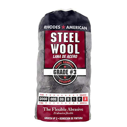 Homax Rhodes American Paint Removal Steel Wool, Coarse Grade #3, 12 Pads - size: 12 Pads, style: Coarse Grade #3