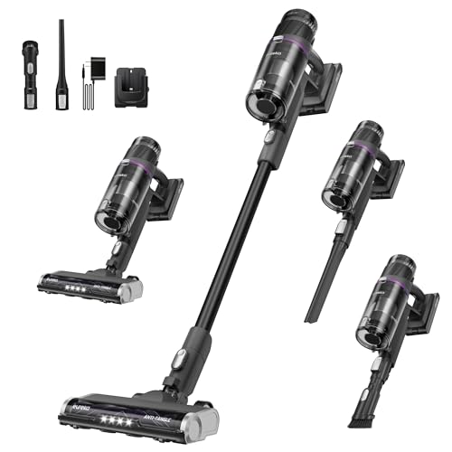 Eureka Cordless Stick Vacuum Cleaner ReactiSense 440, 60-Min Runtime, Anti-Tangle Brushroll, Intelligent Sensing Technology, Ideal for Pet Hair, HardFloors & Carpets - size: NEC440BK