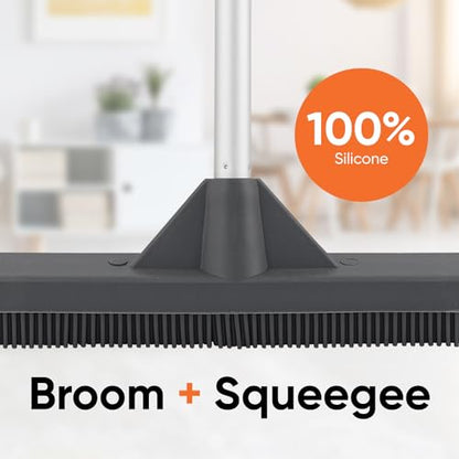 Superio Silicone Pet Hair Broom, Carpet Cleaner, Salon Broom, with Built-in Window Washer Squeegee, Head Only - size: Head Only