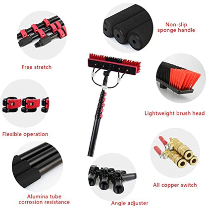 Solar Panel Cleaning Water Fed Pole 30 FT,with Squeegee/Easy to Carry,for Window Cleaning Solar,3.6M/5.4M/6M/7.2M/9M/10.8M,24FT/7.2m - color: 24ft/7.2m