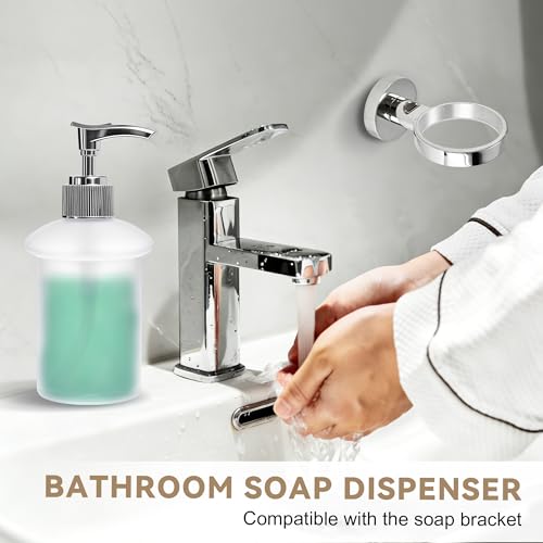Bathroom Lavatory Soap Lotion Dispenser Pump Wall Mount with SUS304 Stainless Steel Holder (Single Soap Dispenser) - size: Single Soap Dispenser