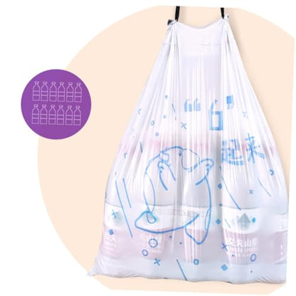 Uonlytech 69pcs Drawstring Garbage Bags Thickened Portable Rubbish Holder 50x55cm High Tenacity Kitchen Trash Bags for Trash Cans to 37cm Diameter