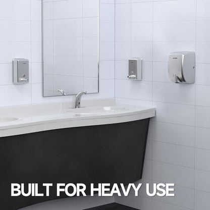 anydry Commercial-Grade Manual Soap Dispenser, Durable Brushed Stainless Steel Finish, 37oz (1100ml) Liquid, Wall-Mounted for Bathroom & Kitchen - color: Brushed