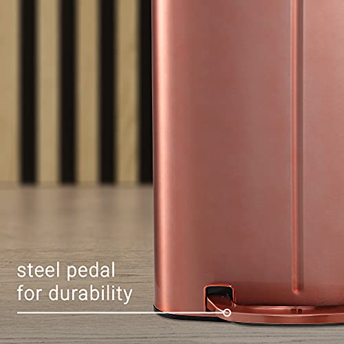happimess HPM1005D Marco Rectangular 10.6-Gallon Double Bucket Trash Can with Soft-Close Lid, Rose Gold, Fingerprint Resistant, Modern, Minimalistic for Home, Kitchen, Office, Bedroom, Bathroom - color: Rose Gold