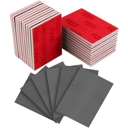 24 Pcs 3 x 4 Inch Sanding Sponge Set, 3000 Grit Abrasive Sanding Pads Soft Foam Hand Sander Block Wet Dry Sandpaper for Wood Metal Drywall Furniture Paint Polishing - size: 24pcs 3000 Grit, style: Aluminum