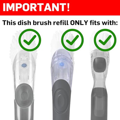 Dish Brush Refill, 4 Pack Dish Brush Replacement Head for OXO Dish Brush, Brush Dispenser Refill Fits Soap Dispensing Handle - size: 4 pack