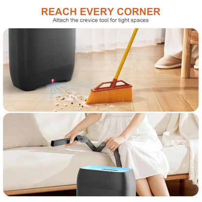 Touchless Vacuum Automatic Dustpan, Electric Dustpan with 5-Pack Disposable Dust Bags, 17KPA Strong Suction, IR Sensor, LED Alerts, Handheld Accessories for Floors/Corners/Pet Hair/Salons