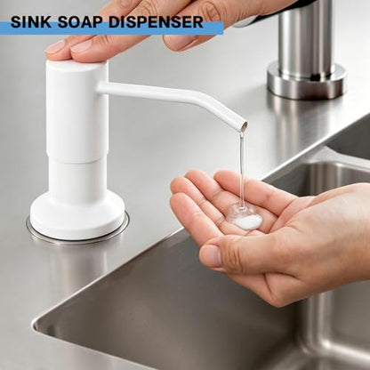 Soap Dispenser for Kitchen Sink, Built in Sink Soap Dispenser (Brushed Nickel), Countertop Soap Dispenser Pump with 47" Extension Tube kit, No Need to Fill Little Bottle Again (Mirror Light) - color: Mirror Light