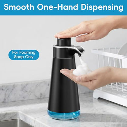 BYUNER Foaming Soap Dispenser for Bathroom & Kitchen, 15 fl oz Refillable Foam Soap Dispenser, Metal Look Countertop Soap Dispenser, Rust-Free Hand Soap Dispenser, Brushed Black - color: Black, size: Foam