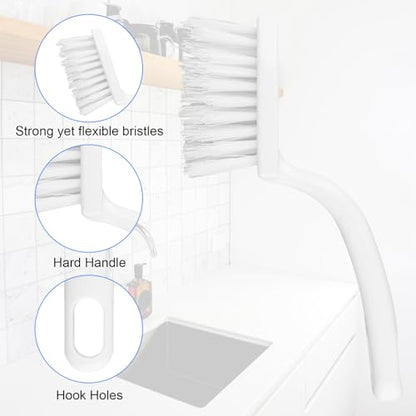 NQEUEPN 2pcs Grout Cleaner Brush for Tile Floors, V-Shaped Handheld Stiff Shower Gap Cleaning Scrubber with Hard Bristles, Grout Brush for Shower Tile, Door Groove Gap, Bathroom, Kitchen, Window