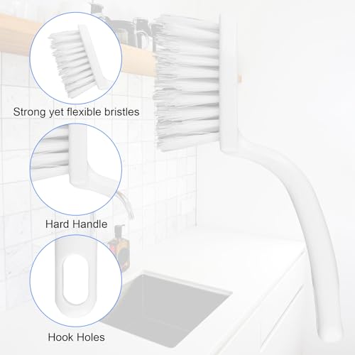 2pcs Grout Cleaner Brush for Tile Floors, V-Shaped Handheld Stiff Shower Gap Cleaning Scrubber with Hard Bristles, Grout Brush for Shower Tile, Door Groove Gap, Bathroom, Kitchen, Window