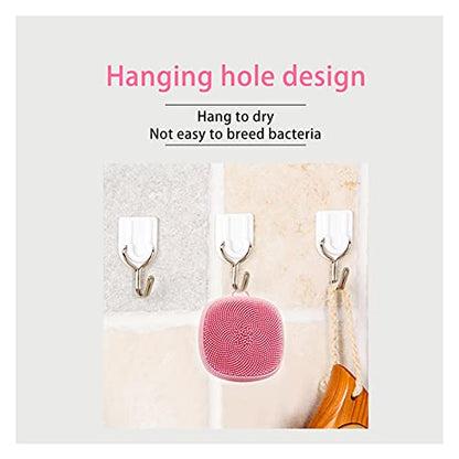 Silicone face Scrubber for Women Facial Cleansing Brush Silicone Face Wash Brush Manual Waterproof Cleansing Skin Care Face Brushes for Cleansing and Exfoliating - color: Pink