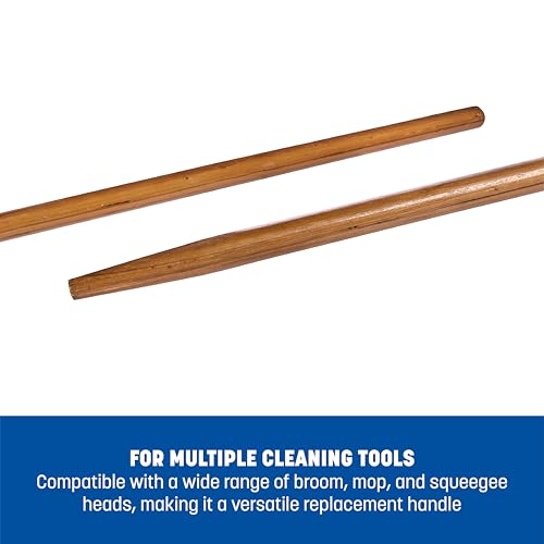 SPARTA Flo-Pac Tapered Mop Handle, Broom Handle with Wood Handle for Cleaning, 61.1 X 1.1 Inches, Tan, (Pack of 12)