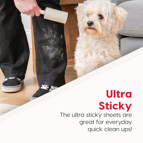 IRIS USA Extra Sticky Lint Rollers, 6 Pack of Standard Refills Only - No Handle/Cover Included - 90 Sheets/Roll, 540 Sheets Total, for Dog Cat Pet Hair On Clothes, Couch, Bed, Floor, Car, Stairs - size: Standard Refills - 6 Count