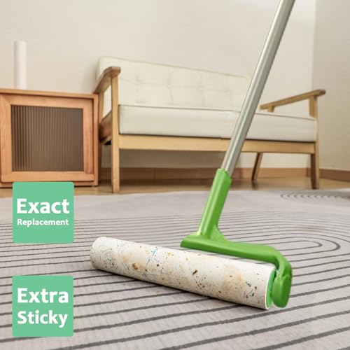 Large Lint Roller Refills 10 inch Wide Ultra Sticky Mega Roller Refills for Evercare Layers Smart Design Leo Cleaning Floor Roller for Removing Pet Hair, 6 Pack Total 360 Sheets - size: 10 inch Mega