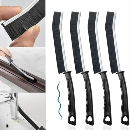 4 Pack Multi-Purpose Thin Cleaning Brush -Deep Reach Gap Cleaning Tool for Household Use, Versatile, Durable, Thin Brush to Clean Tight Spaces, Black