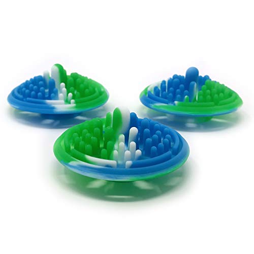 Paint Puck Paint Brush Cleaner (3-Pack, Earth) – Reusable Silicone Insert with Suction & Nubs for Cleaning Acrylic, Oil & Watercolor Brushes – Fits Cups for Classroom, Studio & Home Use - color: Earth