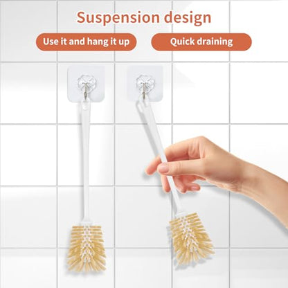 Adjustable Bottle Brush Set with Straw Cleaners & 2 Hooks 15.6" | Extends up to 15.6” to clean narrow bottles & coffee makers Pack includes fixed handle brush, straw brushes & hooks