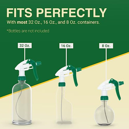 Heluva Green Spray Bottle Nozzle Replacement, Bottle Tops Only - Sprayer Nozzle Triggers for Heavy Duty, Commercial, Home Cleaning Solutions - Fits 8,16,24,32 oz Plastic & Glass Bottles, Green 13 pack - color: Green, size: 13 Pack