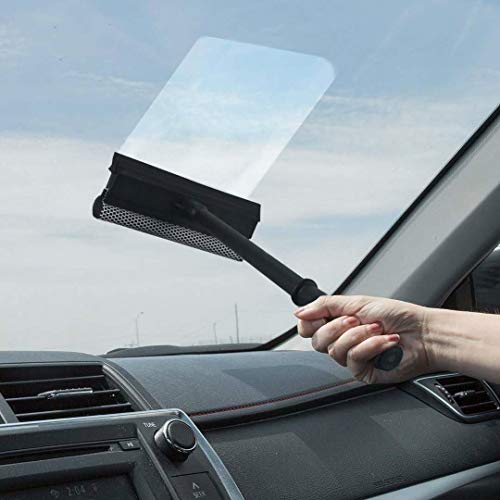 Window Squeegee Cleaning Tool 2 in 1 Window Cleaning Car Squeegee Windshield Cleaning Sponge and Rubber Squeegee,Black, Auto Squeegee - color: Black