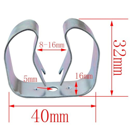CHENJIN 6PCS Garden Tool Rack Metal Elastic Clip Holders 3/4-1-1/8-Inch Wall Mounted Tool Spring Grip Clips For Brooms Pipes Fixing Truck And Automobile Gauge Accessories