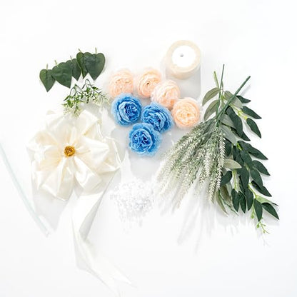 Elegant Wedding Brooms Bride Bridegroom, Jumping The Broom for Wedding, Natural Whisk Broom with Ribbons, Artificial Pearl, Leaves,Roses for Decorative - style: Wedding Décor