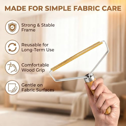 Portable Reusable Lint Remover for Cat and Dog Hair, Clothes Fur Fuzz Brush and Carpet Scraper for Clothing Car Mats Couch Furniture Rugs, Manual Pet Hair Remover Tool
