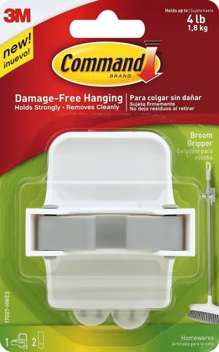 Command Broom Gripper, 1-Gripper (17007-HWES), Organize Damage-Free - size: 1 Gripper