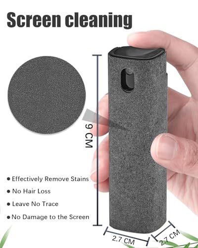 Car Screen Cleaner Spray and Wipe Touch Screen Cleaner for Car Display,2 in 1 Laptop Computer Screen Cleaner,Car Accessories Interior,Travel Cleaning Kit (2 Units) - color: Pink+Black