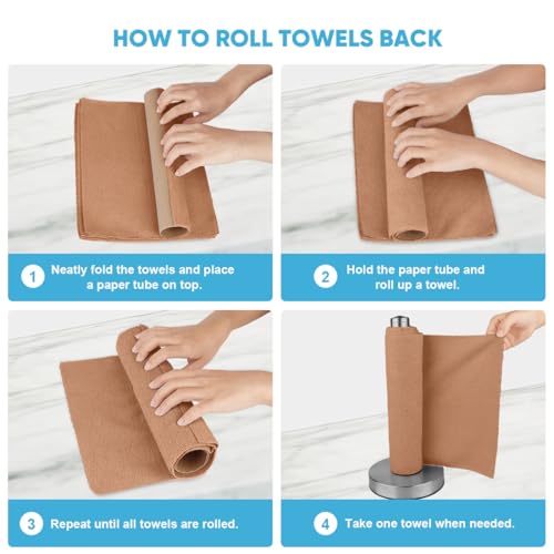 AIDEA Microfiber Cleaning Cloth Roll, 50PK, Reusable Paper Towels Tear Away Cloth, Microfiber Towels Washable Shop Rags, Lint Free Cleaning Rags for House, Kitchen, Window, 11.5"×11.5", Coffee - color: Coffee
