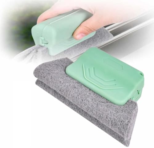 Window Groove Cleaning Brush, 2025 New Hand-held Magic Window Track Cleaner Tools Set,Groove Cleaning Brush Window or Sliding Door for Sliding Door, Sill, Tile Lines, Shutter (Green) - color: Green